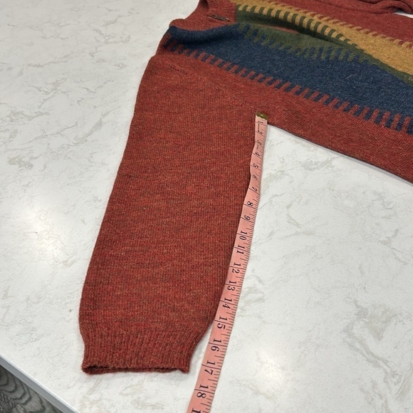 Peru Etnice 1/4 Zip Sweater Mens Size Large 100% Alpaca Striped Long Sleeve - Picture 11 of 16